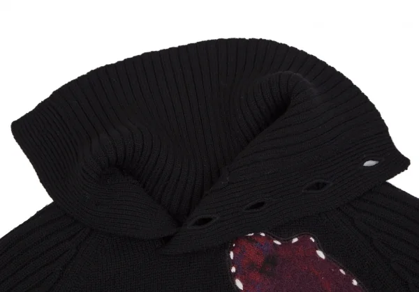 Yohji Yamamoto NOIR Patch Design High Neck Knit Sweater K-112694_015
