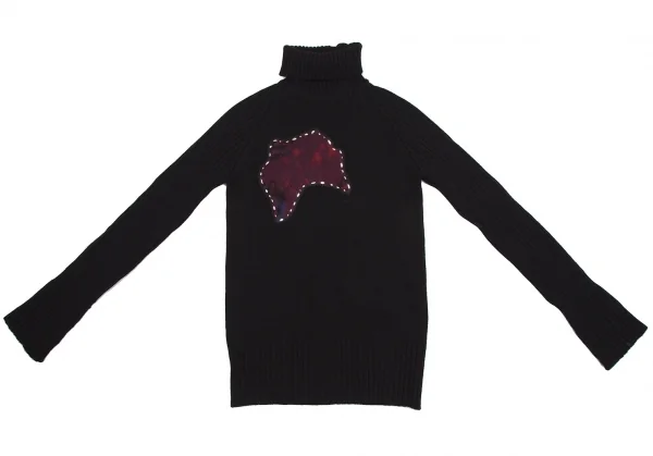 Yohji Yamamoto NOIR Patch Design High Neck Knit Sweater K-112694_002