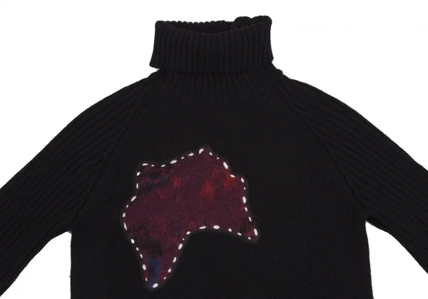 Yohji Yamamoto NOIR Patch Design High Neck Knit Sweater K-112694_003