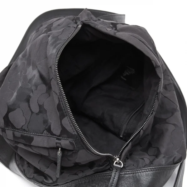 ヨウジヤマモトディスコード Yohji yamamoto discord シャドーカモフラジャガード切替レザーYバックパック 黒 K-112695_017