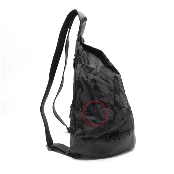 ヨウジヤマモトディスコード Yohji yamamoto discord シャドーカモフラジャガード切替レザーYバックパック 黒 K-112695_005