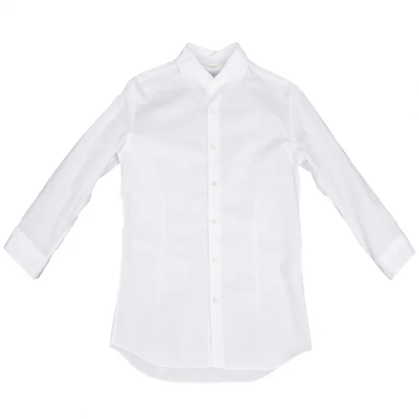 エディフィスEDIFICE SOKTASコットンリネン七分袖カッタウェイシャツ 白M K-112700_001