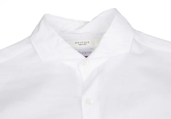 エディフィスEDIFICE SOKTASコットンリネン七分袖カッタウェイシャツ 白M K-112700_002
