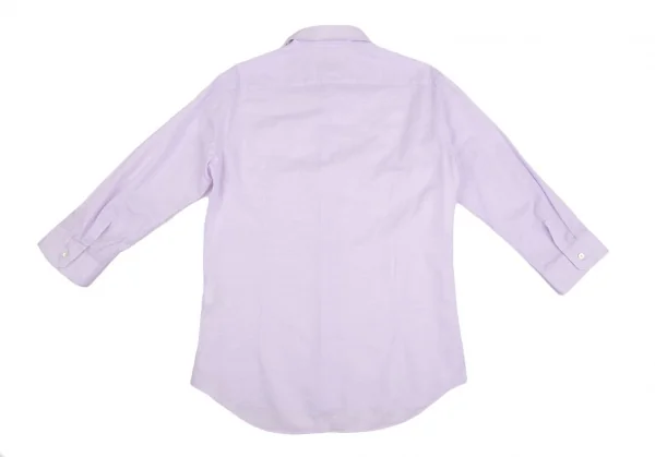 エディフィスEDIFICE SOKTASコットンリネン七分袖カッタウェイシャツ パープルM K-112701_010