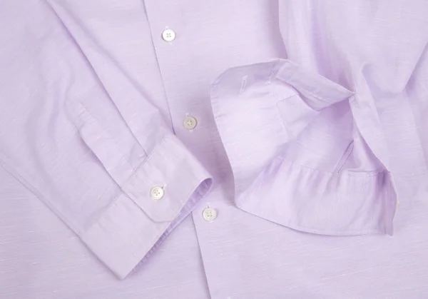 エディフィスEDIFICE SOKTASコットンリネン七分袖カッタウェイシャツ パープルM K-112701_006