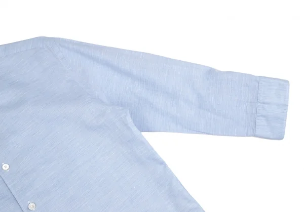 エディフィスEDIFICE SOKTASコットンリネン七分袖カッタウェイシャツ 水色M K-112702_004