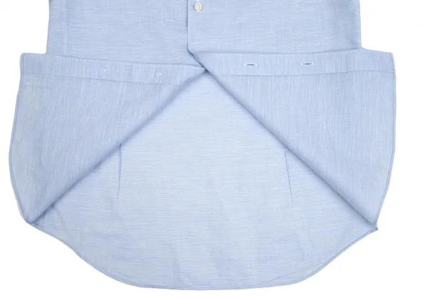 エディフィスEDIFICE SOKTASコットンリネン七分袖カッタウェイシャツ 水色M K-112702_007