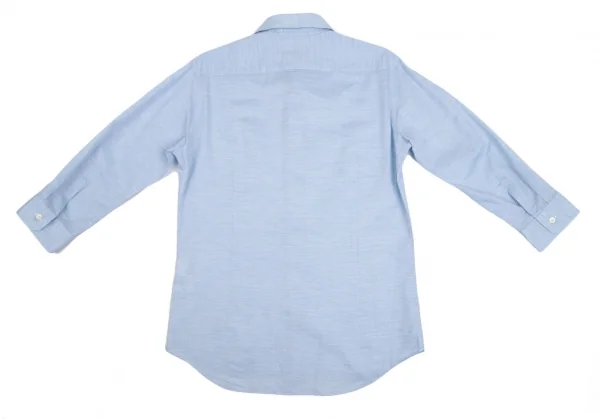 エディフィスEDIFICE SOKTASコットンリネン七分袖カッタウェイシャツ 水色M K-112702_008