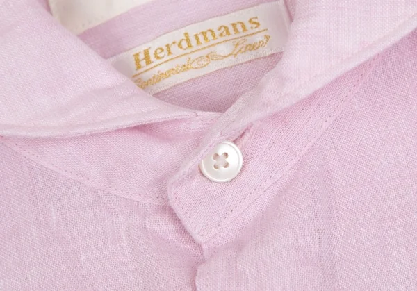 エディフィスEDIFICE Herdmansリネン七分袖カッタウェイシャツ ピンクM K-112703_003