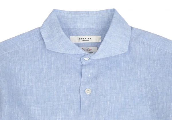 エディフィスEDIFICE Albiniリネンカッタウェイシャツ 水色M K-112704_002