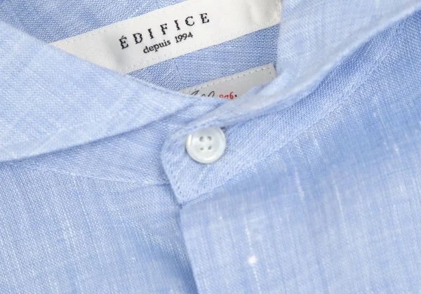 エディフィスEDIFICE Albiniリネンカッタウェイシャツ 水色M K-112704_003