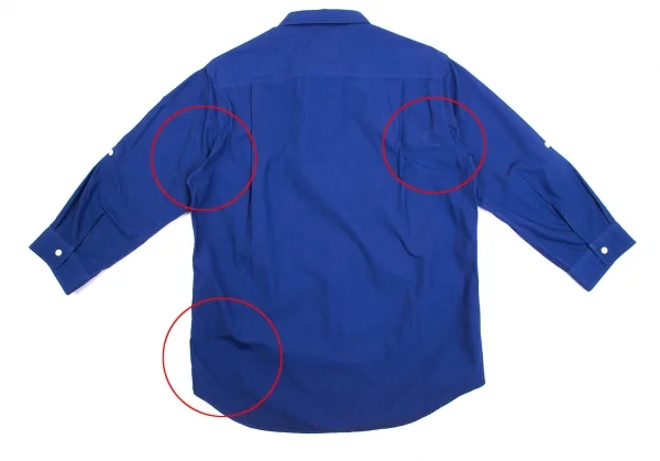 エディフィスEDIFICE 製品染めコットン七分袖シャツ 青46 K-112705_013