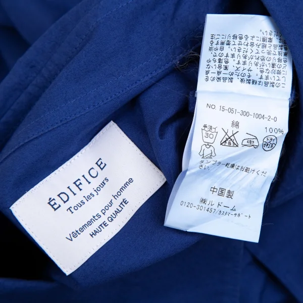 エディフィスEDIFICE 製品染めコットン七分袖シャツ 青46 K-112705_019