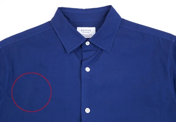 エディフィスEDIFICE 製品染めコットン七分袖シャツ 青46 K-112705_002