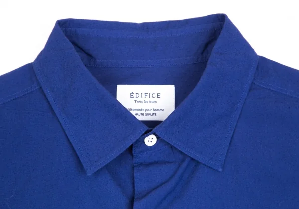 エディフィスEDIFICE 製品染めコットン七分袖シャツ 青46 K-112705_004
