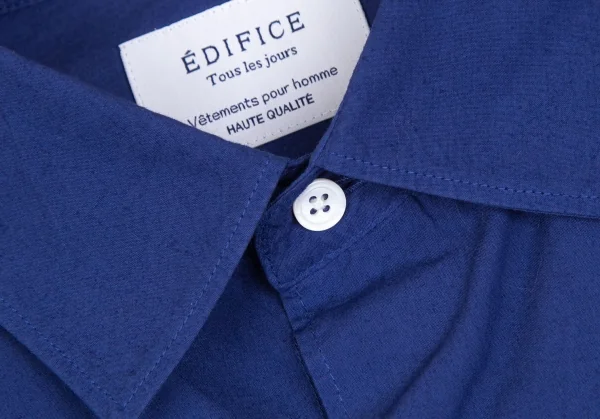 エディフィスEDIFICE 製品染めコットン七分袖シャツ 青46 K-112705_005