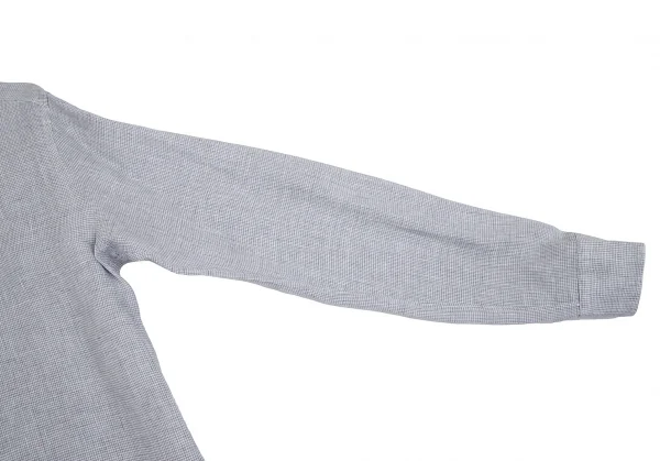 エディフィスEDIFICE Albiniリネンパピートゥースカッタウェイシャツ グレー白M K-112710_004