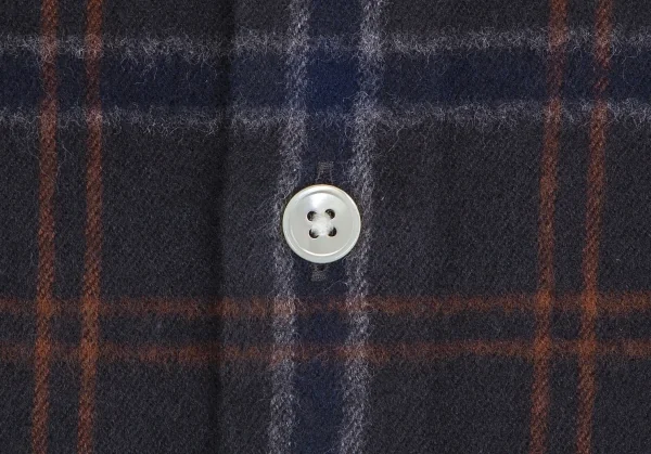 エディフィスEDIFICE コットンカッタウェイチェックフランネルシャツ チャコールM K-112713_003