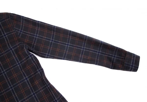 エディフィスEDIFICE コットンカッタウェイチェックフランネルシャツ チャコールM K-112713_004