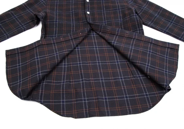 エディフィスEDIFICE コットンカッタウェイチェックフランネルシャツ チャコールM K-112713_007