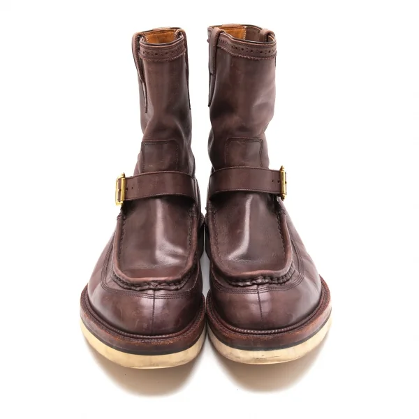 フットザコーチャーfoot the coacher レザーモカシンセミブーツ 茶29cm位 K-112729_002