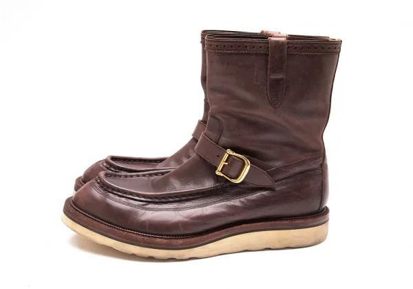 フットザコーチャーfoot the coacher レザーモカシンセミブーツ 茶29cm位 K-112729_006