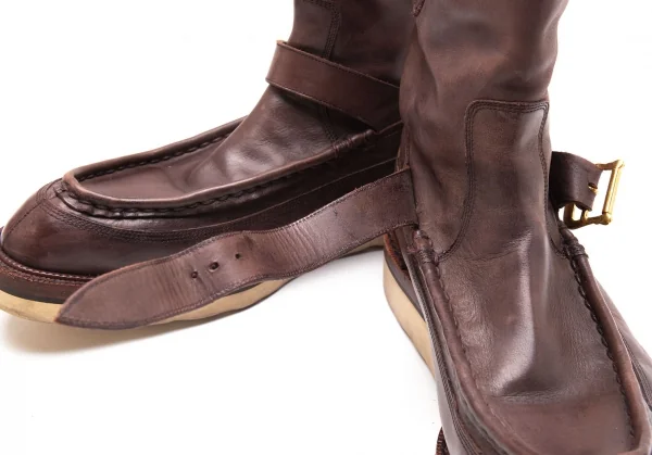 フットザコーチャーfoot the coacher レザーモカシンセミブーツ 茶29cm位 K-112729_008