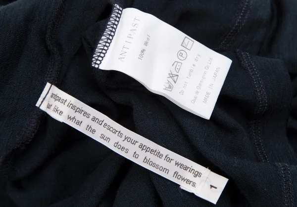 アンティパストANTIPAST ウールハイネックカットソー 紺M位 K-112732_012