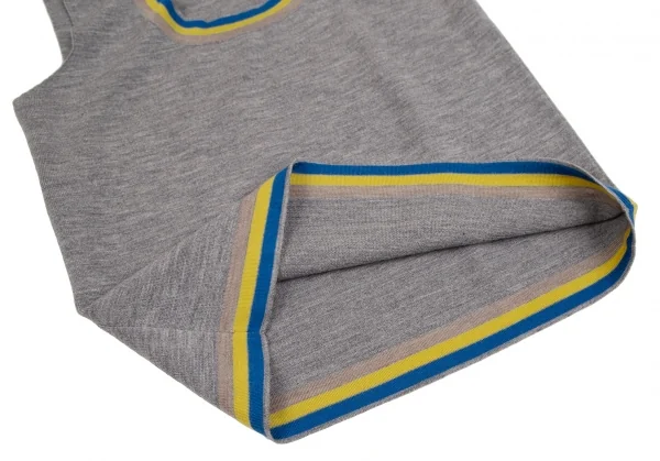 マルニMARNI 配色デザインウールニットベスト グレー38 K-112736_008