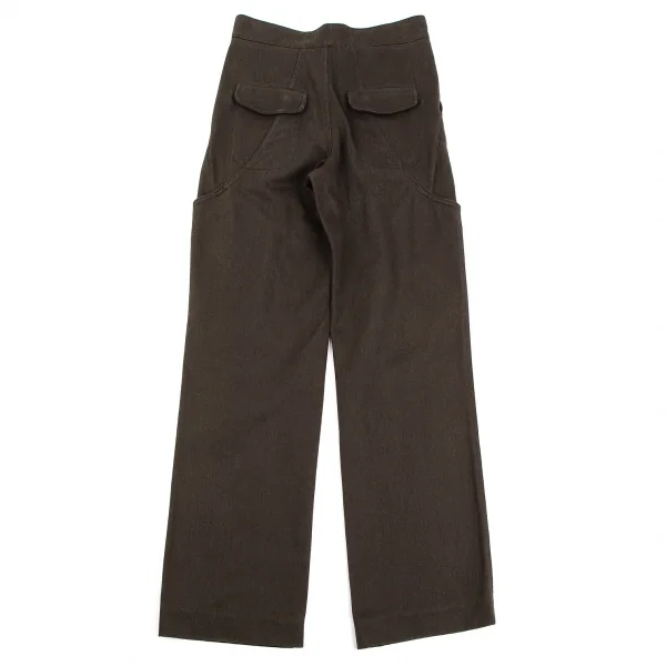 マルニMARNI コットンダブルポケットデザインワイドパンツ 茶38 K-112741_013