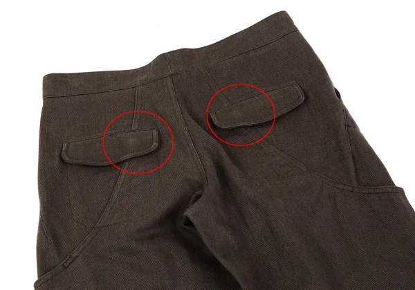 マルニMARNI コットンダブルポケットデザインワイドパンツ 茶38 K-112741_014