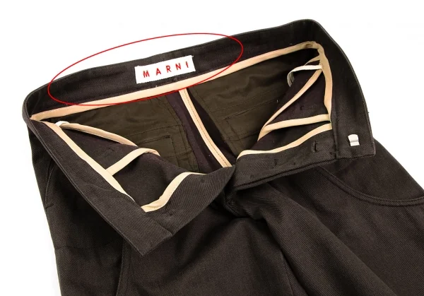 マルニMARNI コットンダブルポケットデザインワイドパンツ 茶38 K-112741_007
