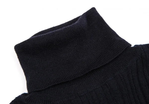 プラダPRADA タートルネックノースリーブリブニット 紺38 K-112746_004