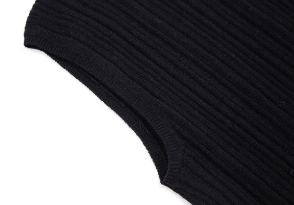 プラダPRADA タートルネックノースリーブリブニット 紺38 K-112746_006