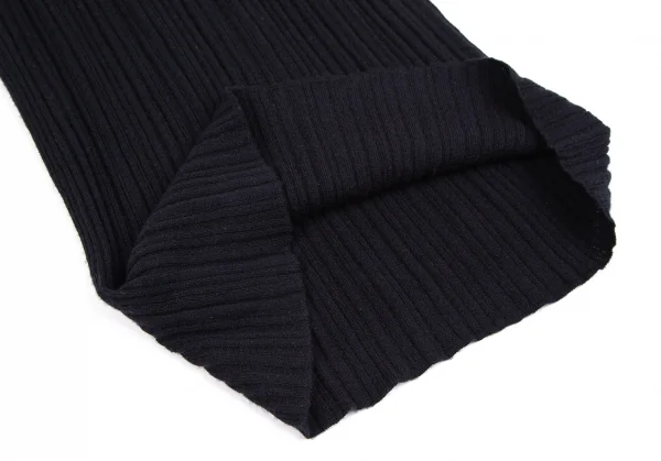 プラダPRADA タートルネックノースリーブリブニット 紺38 K-112746_008