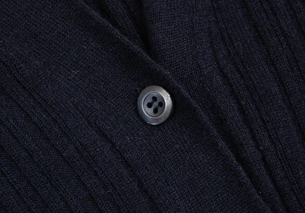 プラダPRADA ウールカシミヤリブニットカーディガン 紺38 K-112747_005