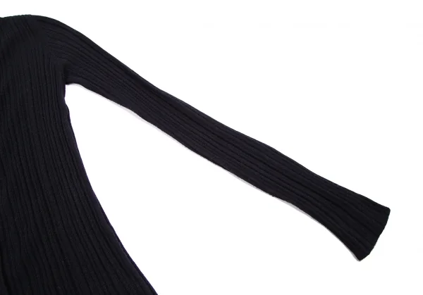 プラダPRADA ウールカシミヤリブニットカーディガン 紺38 K-112747_006