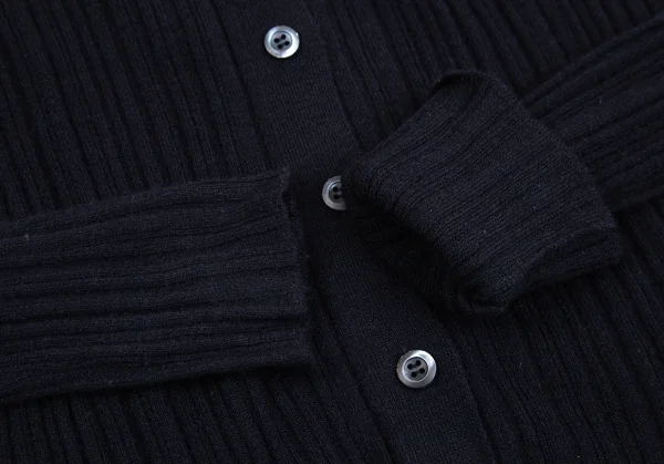 プラダPRADA ウールカシミヤリブニットカーディガン 紺38 K-112747_007