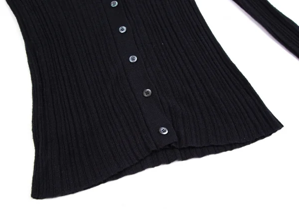 プラダPRADA ウールカシミヤリブニットカーディガン 紺38 K-112747_008