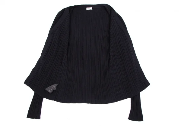 プラダPRADA ウールカシミヤリブニットカーディガン 紺38 K-112747_009