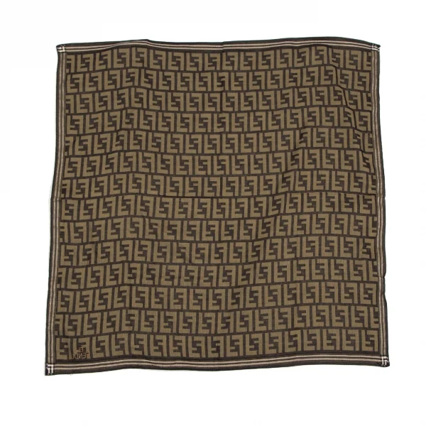 フェンディFENDI ズッカ柄ハンカチ ブラウン K-112748_002