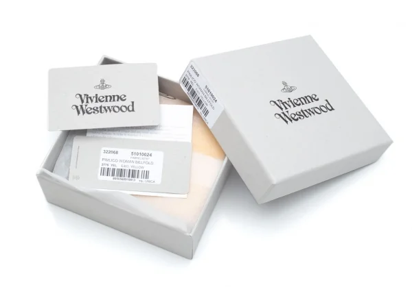 ヴィヴィアンウエストウッドVivienne Westwood PIMLICO サフィアーノレザーオーブ二つ折り財布 黄 K-112758_011