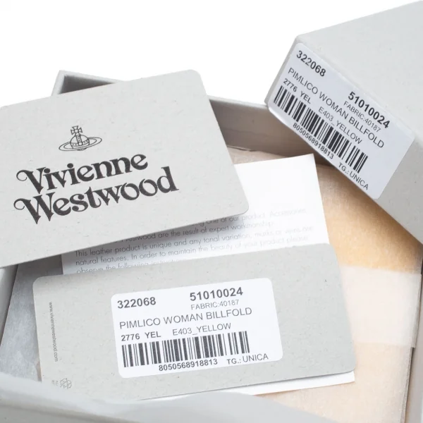 ヴィヴィアンウエストウッドVivienne Westwood PIMLICO サフィアーノレザーオーブ二つ折り財布 黄 K-112758_012