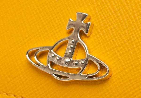 ヴィヴィアンウエストウッドVivienne Westwood PIMLICO サフィアーノレザーオーブ二つ折り財布 黄 K-112758_004