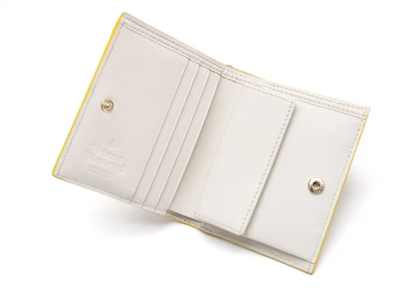ヴィヴィアンウエストウッドVivienne Westwood PIMLICO サフィアーノレザーオーブ二つ折り財布 黄 K-112758_007