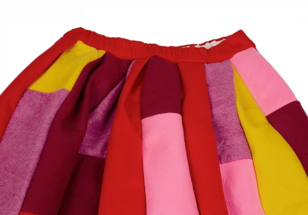 コムコム コムデギャルソンCOMME des GARCONS 製品洗いフェルトパッチワーク切替スカート マルチXS K-112783_003