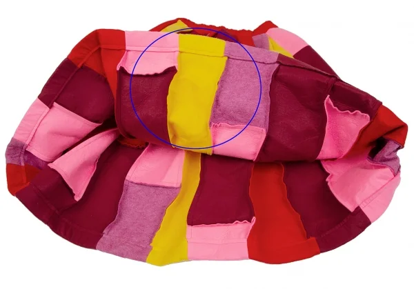 コムコム コムデギャルソンCOMME des GARCONS 製品洗いフェルトパッチワーク切替スカート マルチXS K-112783_008