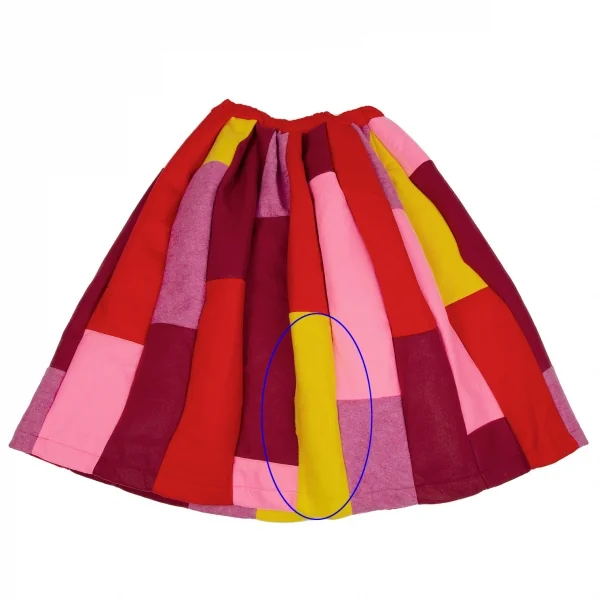 コムコム コムデギャルソンCOMME des GARCONS 製品洗いフェルトパッチワーク切替スカート マルチXS K-112783_010