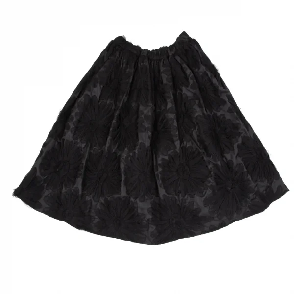 COMME des GARCONS Flower Tulle Design Skirt Black XS | PLAYFUL