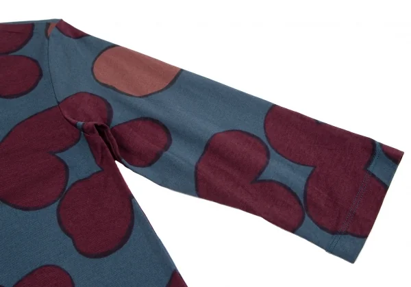 マリメッコmarimekko グラフィックプリントカットソーワンピース ブルーXS K-112798_005